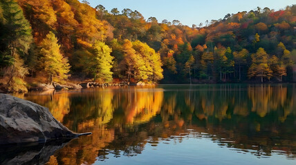 Naklejka premium autumn in the mountains, ai generated