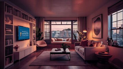 Studio apartment living room area