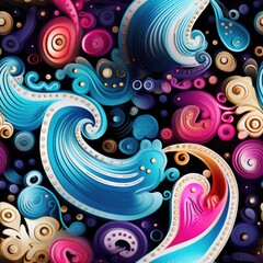 Abstract floral seamless pattern