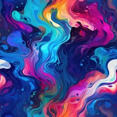 seamless pattern with colorful waves