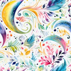 Abstract floral seamless pattern