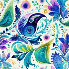 Abstract floral seamless pattern