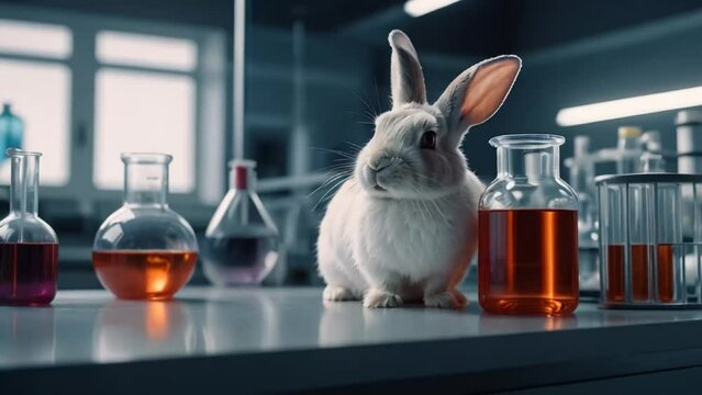 rabbit in the laboratory