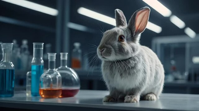 rabbit in the laboratory