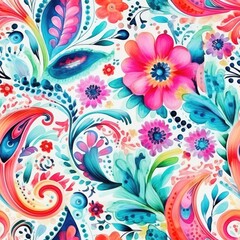 Abstract floral seamless pattern