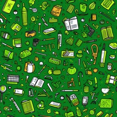 Back to school seamless pattern