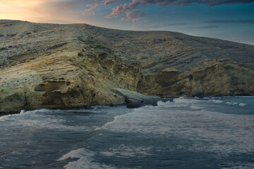 La Pelada beach. El Médano. Tenerife. A small secluded beach, for the whole family if the wind and...