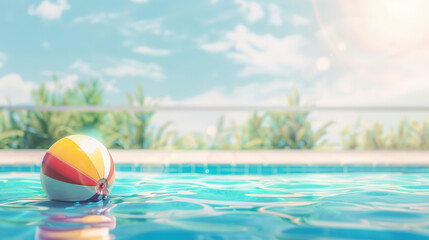 summer holidays background with colorful beach ball