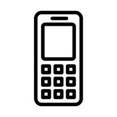 Vector illustration of a classic mobile phone icon. Perfect for representing communication, technology, and retro devices. Editable stroke.