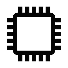 Vector illustration of a microchip icon. Ideal for representing technology, computing, and electronics concepts. Editable stroke.