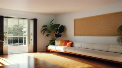 modern living room with frame ,generative ai - Powered by Adobe