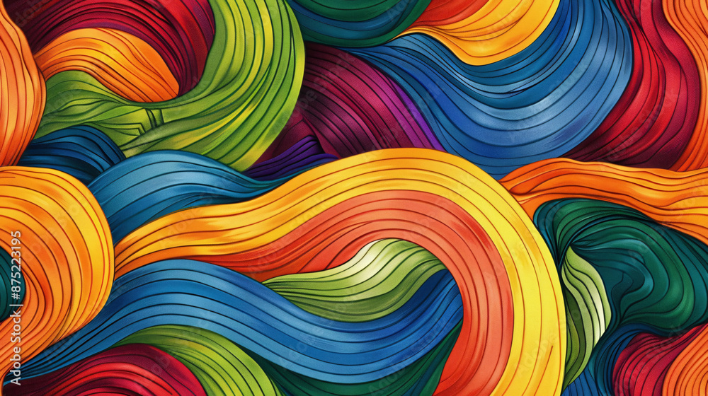 Aufkleber vibrant abstract wavy stripes creating a stunning backdrop for artistic projects