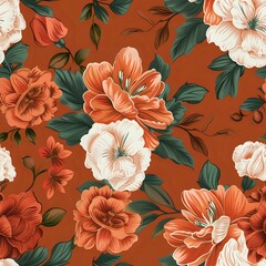 Detailed Hibiscus Floral Motif for Fashion and Decor