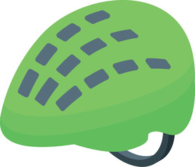 Green bike helmet ensuring safety and protection while cycling