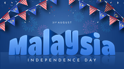 Happy 31st August Malaysia Independence Day Vector Illustration. Design for 67th National Day Poster Banner Template