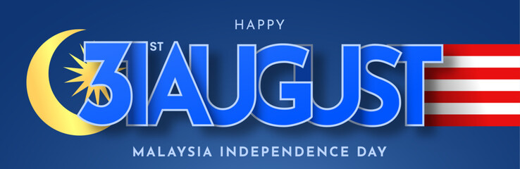 Happy 31st August Malaysia Independence Day Vector Illustration. Design for 67th National Day Poster Banner Template