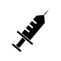 syringe icon, vector silhouette isolated on white background. simple and modern design