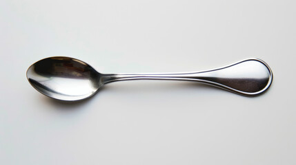 stainless steel spoon isolated on white background