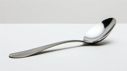 stainless steel spoon isolated on white background