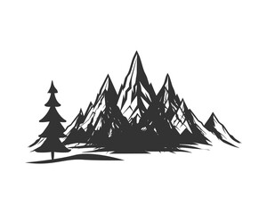 mountain silhouettes vector illustration