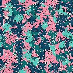 Relaxing Leaf Repeat Pattern for Fabric