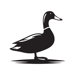 Duck silhouette vector art illustration