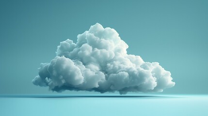 Naklejka premium Fluffy white cloud floating in blue sky, abstract design simple minimal