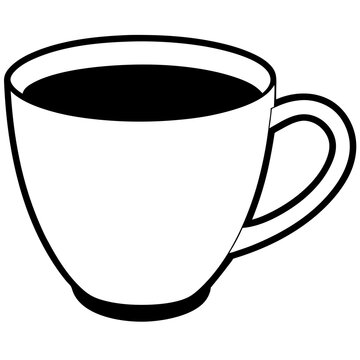 recommend clip art: Black and White Coffee Cup Illustration