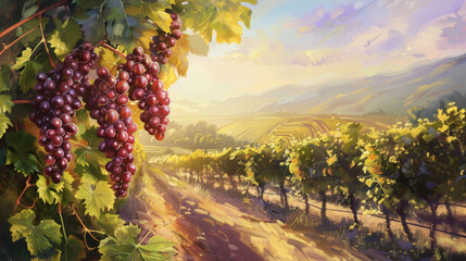bunch of grapes, vibrant colors