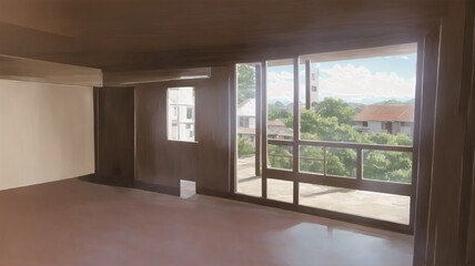 Fototapeta premium 広々としたリビングルーム