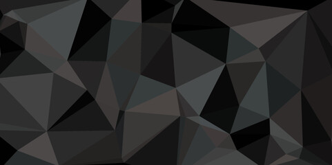 Abstract black color geometric triangle 3D background. Vector Illustration. Black low poly background texture. Futuristic vector illustration. Modern impression polygon background material.