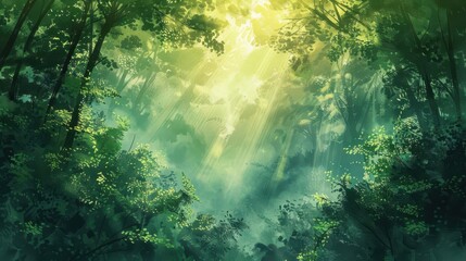 Obraz premium A scene of wilderness at dawn