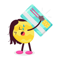A cartoon style sticker of card payment


