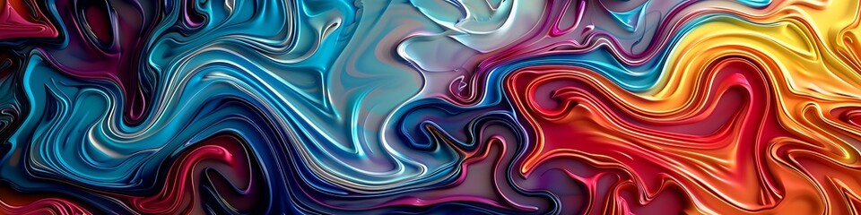 Colorful swirls of liquid paint in various shades, forming unique patterns on an abstract background, perfect for fabric.