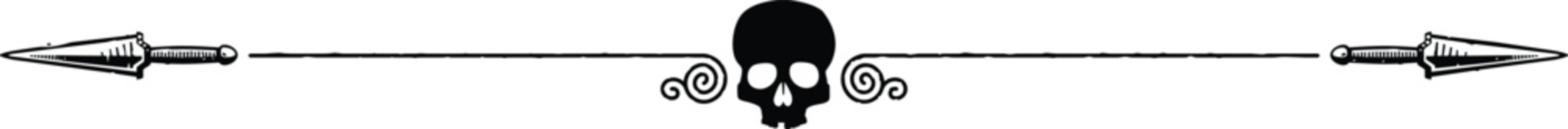 Medieval Fantasy Skull and Daggers Header Graphic