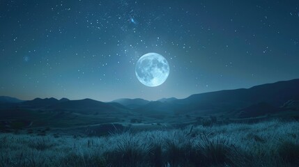 Fototapeta premium The Moon shining brightly at night