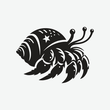 recommend clip art: Print Majestic Hermit Crab Silhouette: A Stunning Coastal Creature in Profile