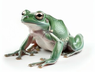 Fototapeta premium a Green Tree Frog in a sitting pose 
