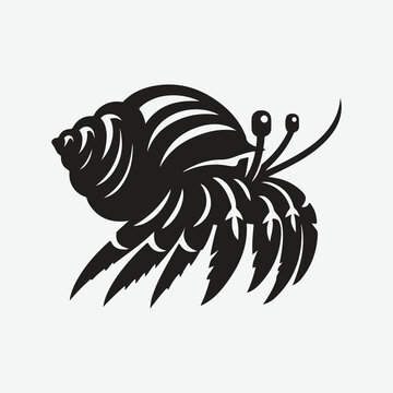 recommend clip art: Print Majestic Hermit Crab Silhouette: A Stunning Coastal Creature in Profile