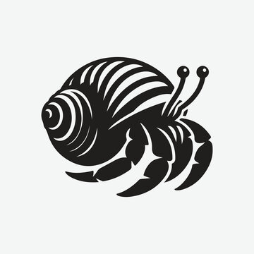 black hermit crab logo design clip art preview