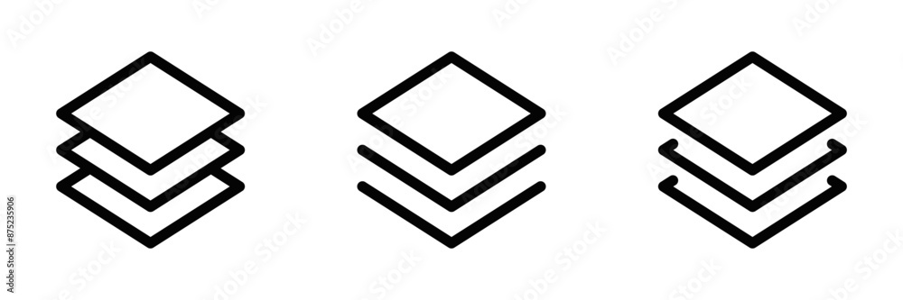Wall mural vector illustration of three stack of layers icons, perfect for design and interface concepts. edita
