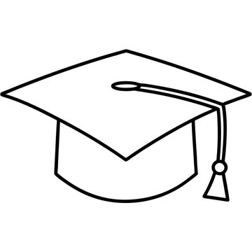 recommend clip art: academic cap outline coloring book page line art illustration digital drawing