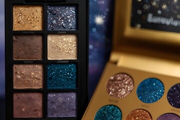 A themed eyeshadow palette inspired by constellations, with shades named after stars and galaxies ai_generated