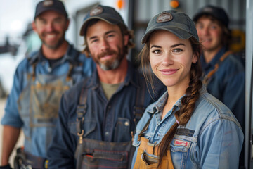 Expert Technicians from Service Provider Company Installing HVAC, Electrical, and Plumbing Systems