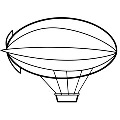 aerostat outline coloring book page line art illustration digital drawing