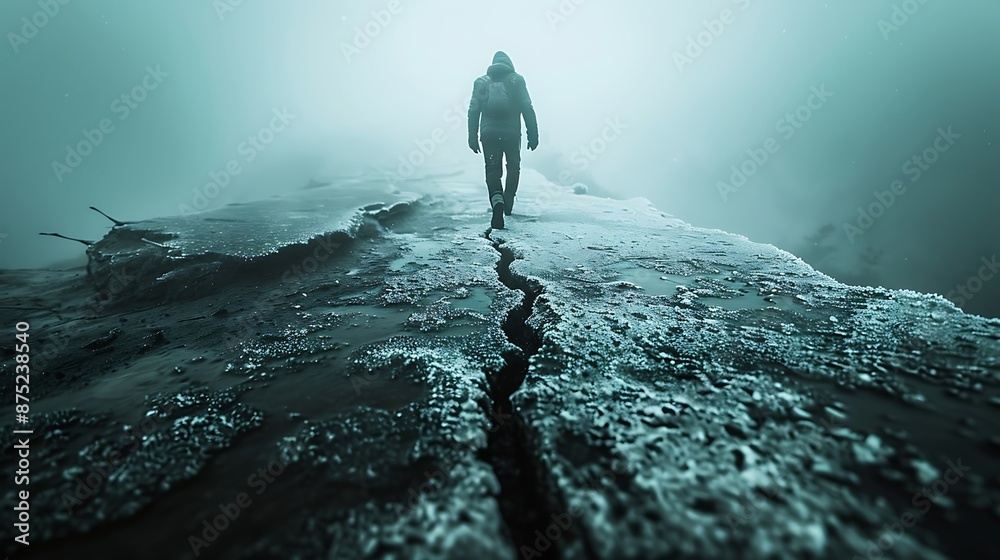 Wall mural an image of a determined individual pushing through adversity, representing the message of not stopp