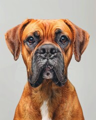 Fototapeta premium a Boxer with short fawn coat