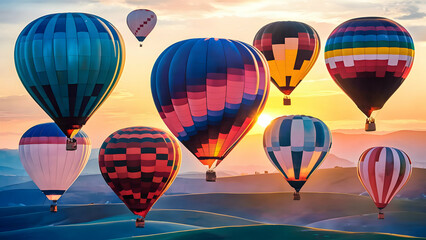 Obraz premium Pastel Palette A Balloon Journey Begins