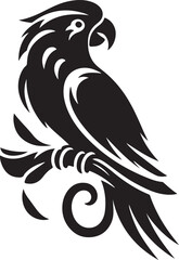 Obraz premium Art & Illustration vector parrot black illustration image