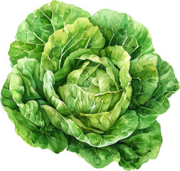A fresh, green cabbage with vibrant leaves, perfect for healthy eating and cooking.